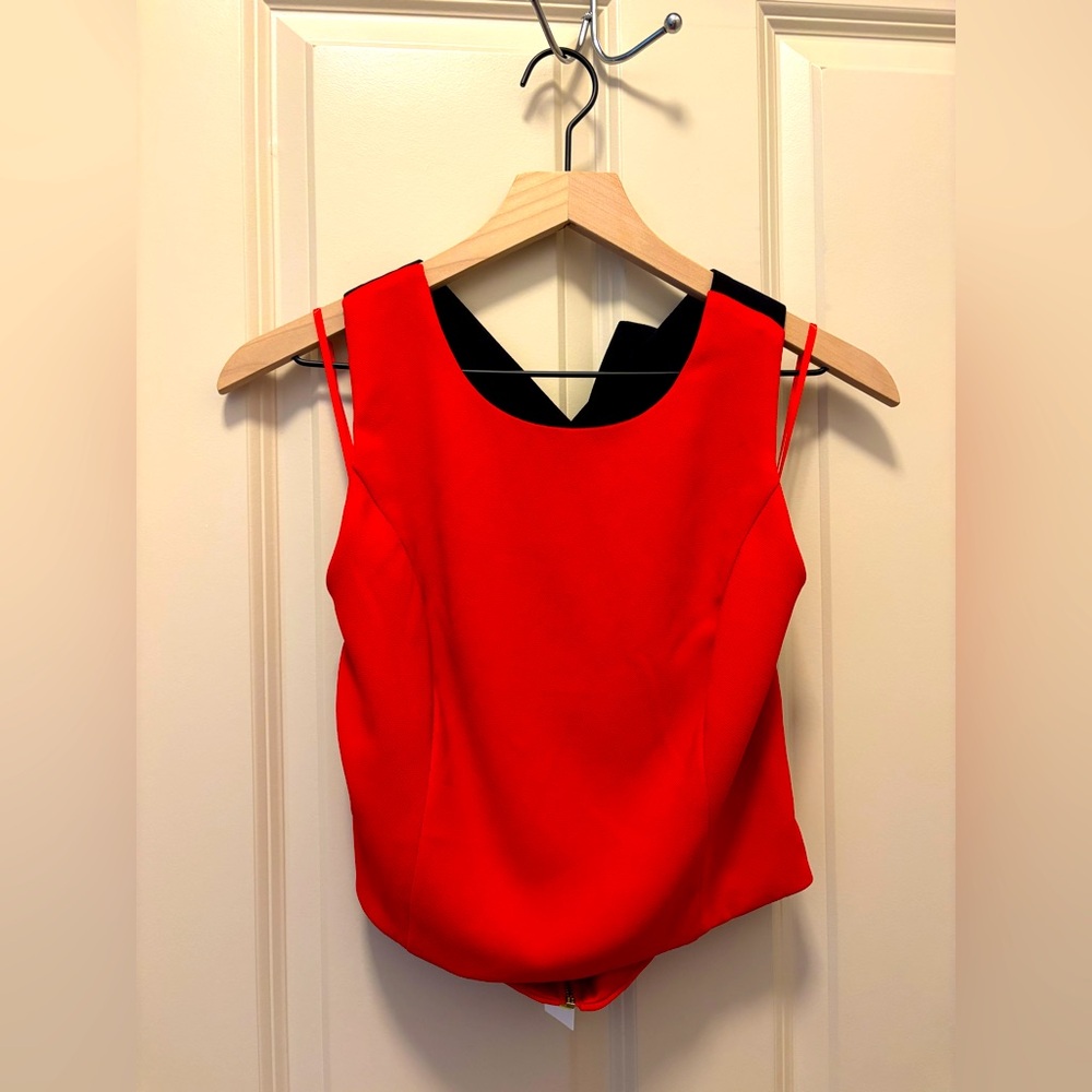 Beautiful red and black bow top!